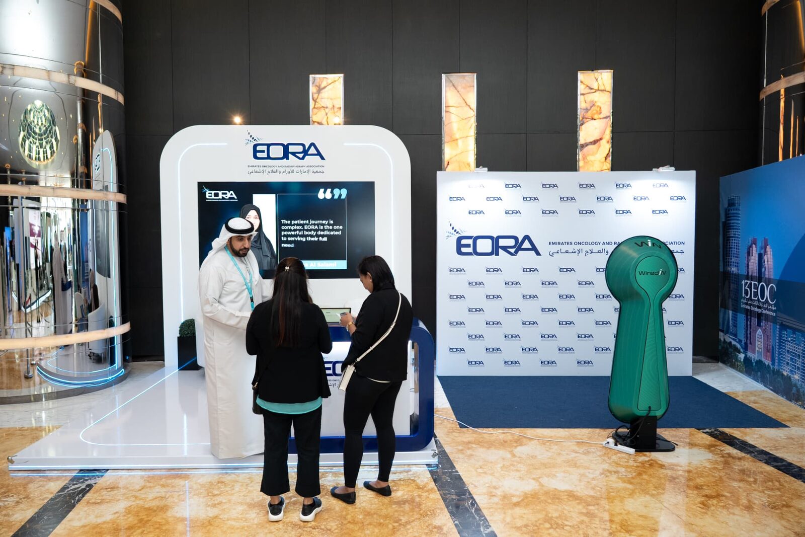 Delegates at the EORA stand at the Emirates Oncology Conference, Abu Dhabi 2025